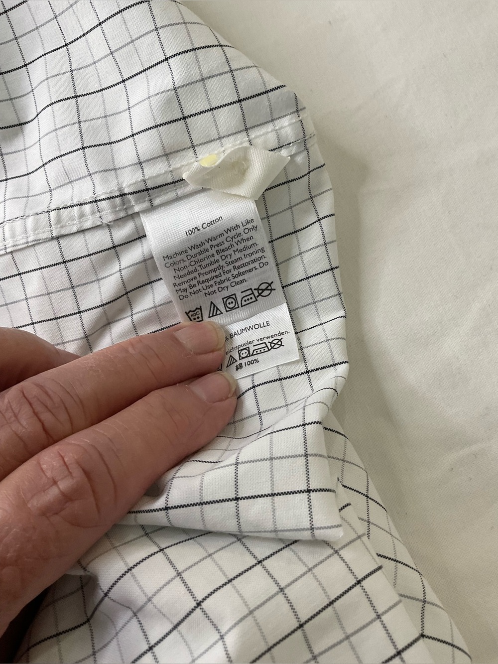 Eddie Bauer Men’s LT Large Tall White Check Button Down Shirt - Picture 6 of 6
